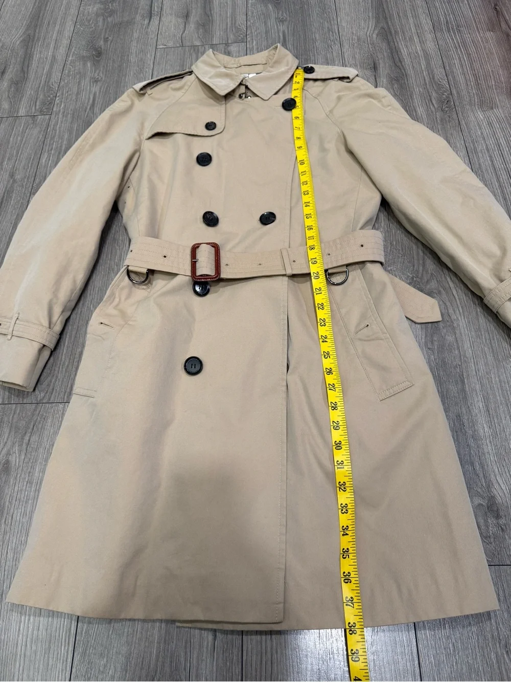 Burberry London Women's Beige Belted Trench Coat Nova Check Lined Classic Jacket - Picture 13 of 16